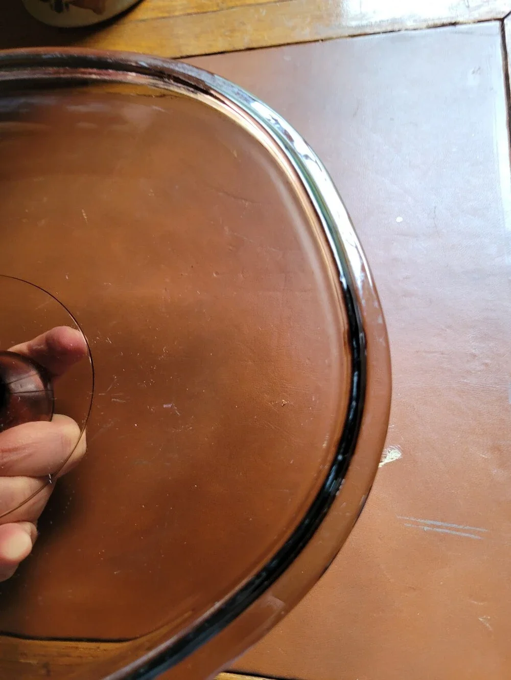 PYREX F-14-C Corning Ware Brown Oval Glass Lid, 9ish x 12 Inch